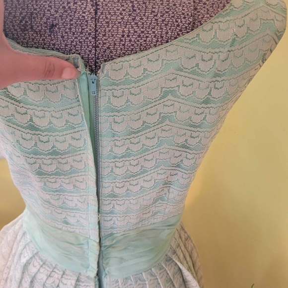 PROM 👗HOST PICK 💐Vintage 1950s,Rare Classic, A Melody Dress, light mintgreenUS6 - Picture 3 of 4